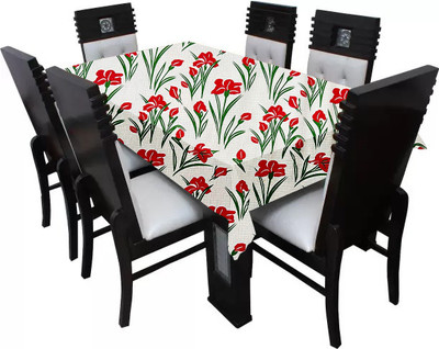 SLACXICO Printed 6 Seater Table Cover(Multicolor, PVC)
