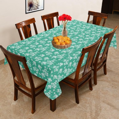 OASIS Printed 6 Seater Table Cover(Green, Cotton)