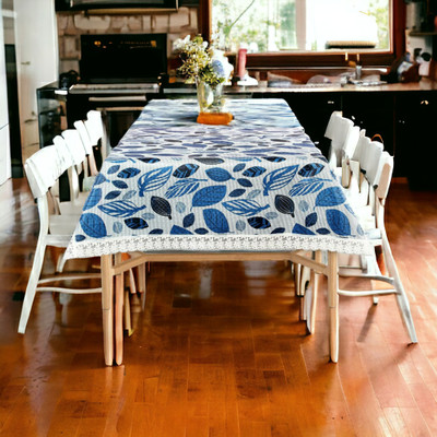 Mopak Decor Printed 4 Seater Table Cover(Blue, Polyester)