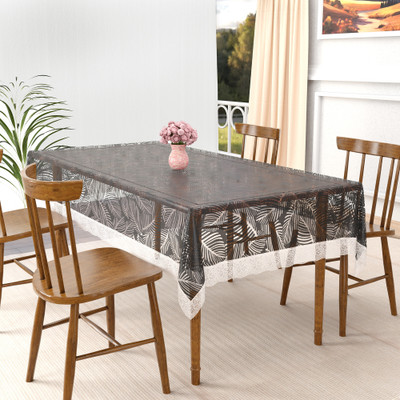 KUBER INDUSTRIES Self Design 4 Seater Table Cover(Black, PVC)