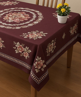 Gupta Home Decor Cotton 4 Seater Printed Table Cover(Red)