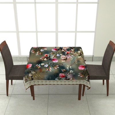 HomeStore-YEP Floral 2 Seater Table Cover(Green, PVC)