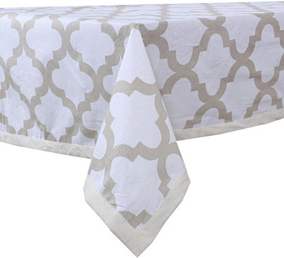 Texstylers Cotton 4 Seater Floral Table Cover(Peach)