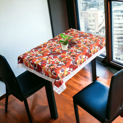 Mopak Decor Printed 6 Seater Table Cover(Red, Polyester)