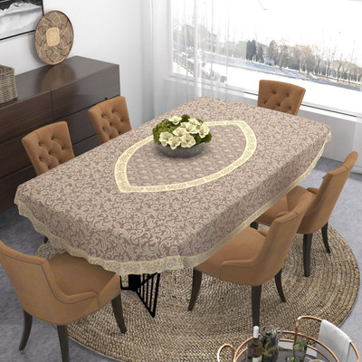 EASTTARDOMM Floral 6 Seater Table Cover(Maroon, Cotton)