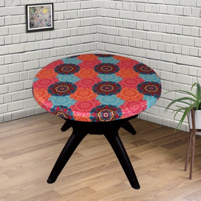 Eleganta Self Design 6 Seater Table Cover(MULTI MANDALA, Polyester, Spandex)