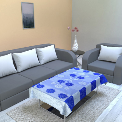Jainco Decor Floral 2 Seater Table Cover(Blue, Polyester)