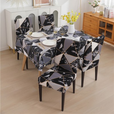 Magic Cover Self Design 4 Seater Table Cover(Black, Polyester, Pack of 5)