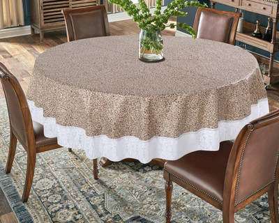 The Furnishing Tree Self Design 8 Seater Table Cover(Brown, PVC)