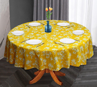 OASIS Cotton 6 Seater Floral Table Cover(Multicolor)