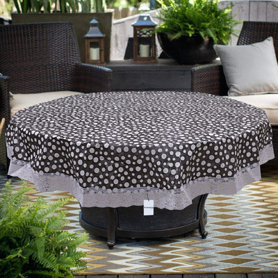 HOMESTIC Self Design 4 Seater Table Cover(Grey, PVC)