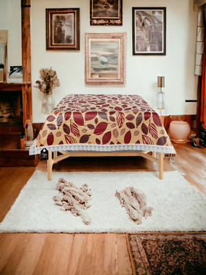 Mopak Decor Printed 4 Seater Table Cover(Brown, Polyester)
