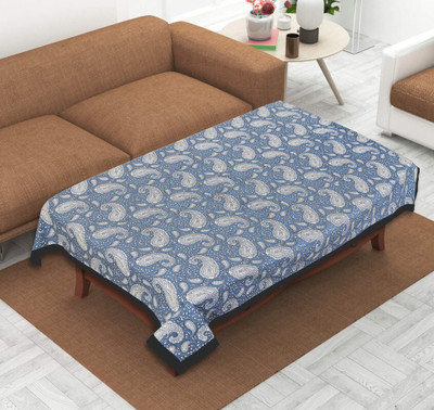 Texstylers Cotton 4 Seater Floral Table Cover(Blue Paisley)