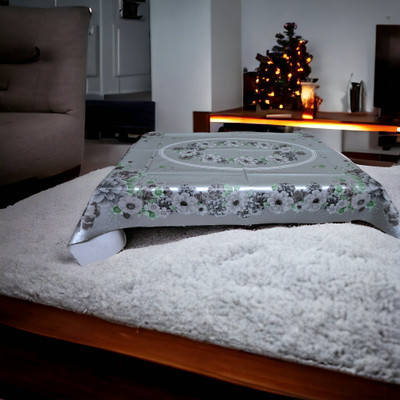 Mopak Décor Printed 4 Seater Table Cover(Grey, Polyester)