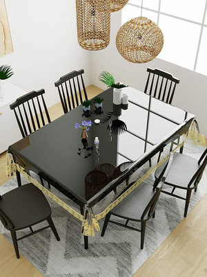 RMDecor Solid 4 Seater Table Cover(White, PVC)