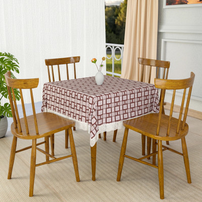 KUBER INDUSTRIES Self Design 4 Seater Table Cover(Grey, PVC)