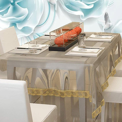Shri Ganesh Handloom Solid 8 Seater Table Cover(Golden, PVC)