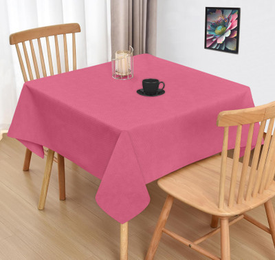 OASIS Cotton 2 Seater Solid Table Cover(Pink)