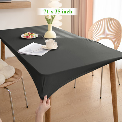 HOKiPO Solid 4 Seater Table Cover(Grey, Polyester)