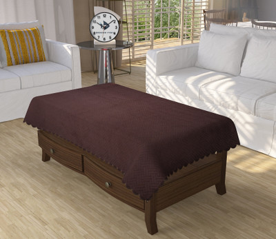 Bigger fish Self Design 4 Seater Table Cover(Coffee, Velvet)