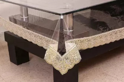 Shri Ganesh Handloom Self Design 4 Seater Table Cover(GOLDEN, PVC)