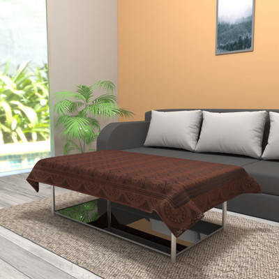 CASA FURNISHING Floral 2 Seater Table Cover(Brown, Polyester)