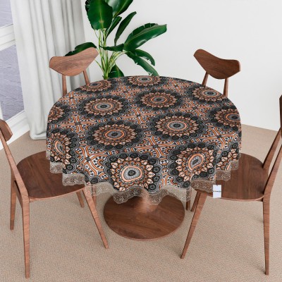 HOMESTIC Geometric 4 Seater Table Cover(Black, PVC)