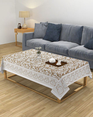 MHF Abstract 8 Seater Table Cover(Gold, Polyester)