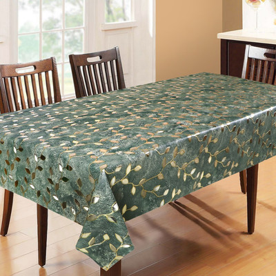 DPA Collection Printed 6 Seater Table Cover(Green, PVC)