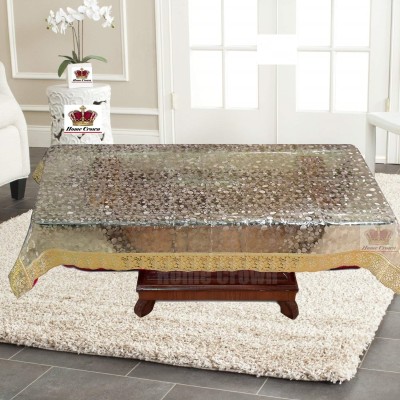 SJKM CREATONS Printed 4 Seater Table Cover(GOLDEN, PVC)