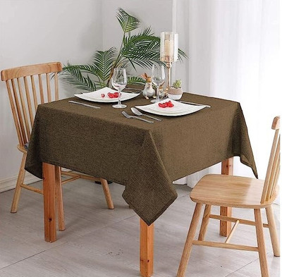 Sunrise Solid 6 Seater Table Cover(Coffee, Polyester)