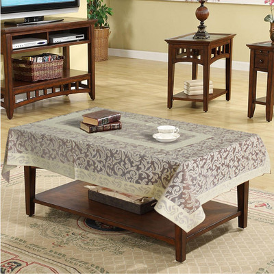 KUBER INDUSTRIES Floral 4 Seater Table Cover(Maroon, Cotton)