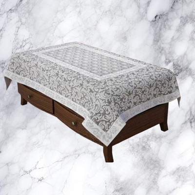 Shri Ganesh Handloom Checkered 4 Seater Table Cover(Silver, Cotton)