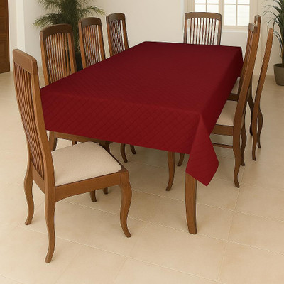 homerz Cotton 8 Seater Solid Table Cover(Maroon)