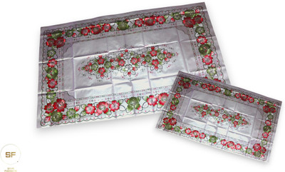 Devine studio Printed 4 Seater Table Cover(Silver, PVC)