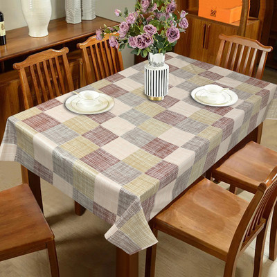 Flipkart SmartBuy PVC 6 Seater Printed Table Cover(Grey, Brown)