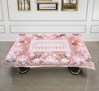 Bigger fish Floral 4 Seater Table Cover(Peach, Cotton)