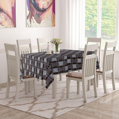 CASA FURNISHING Polyester 6 Seater Floral Table Cover(Maroon)