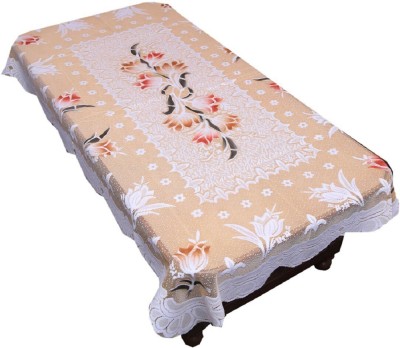 KUBER INDUSTRIES Floral 4 Seater Table Cover(Brown, Plastic)