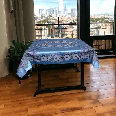 Mopak Decor Printed 4 Seater Table Cover(Blue, Polyester)
