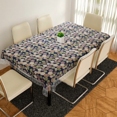 KUBER INDUSTRIES Self Design 6 Seater Table Cover(Blue, PVC)