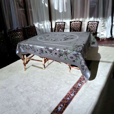 kashtu Embroidered 4 Seater Table Cover(White, Polyester)