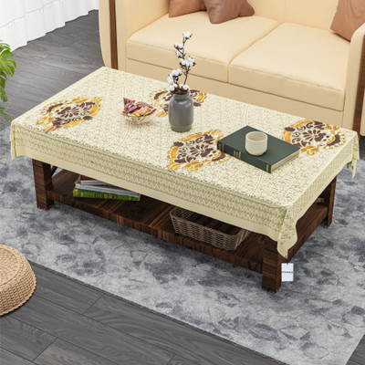 HOMESTIC Self Design 4 Seater Table Cover(Yellow, Brown, Cotton)