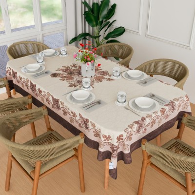 HOMESTIC Floral 6 Seater Table Cover(Brown, Cotton)