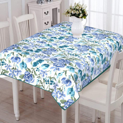 Texstylers Cotton 8 Seater Abstract Table Cover(Green Blue)