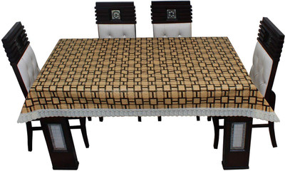 BHARAT RETAIL INC PVC 4 Seater Printed Table Cover(Yellow)