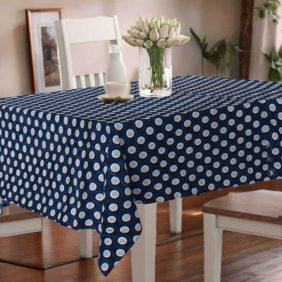 Jainco Decor Printed 6 Seater Table Cover(Blue, PVC)