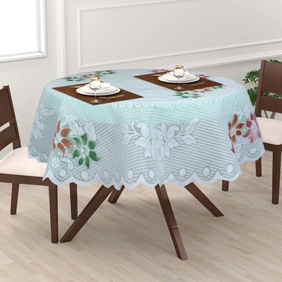 Dakshya Industries Cotton 2 Seater Floral Table Cover(Green)