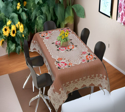 Creadcraft Solid 4 Seater Table Cover(Multicolor, Polyester)