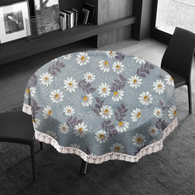 E-Retailer Floral 8 Seater Table Cover(Gray, PVC)